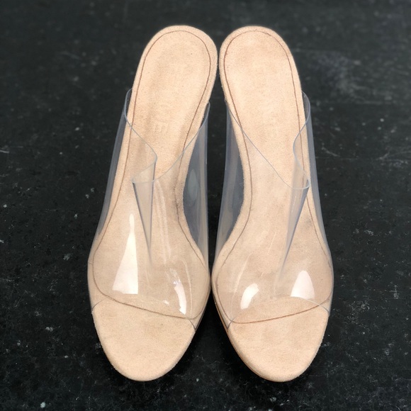 🆕FEMME Lucite Bride Cinderella Mule Stilettos - Picture 2 of 7